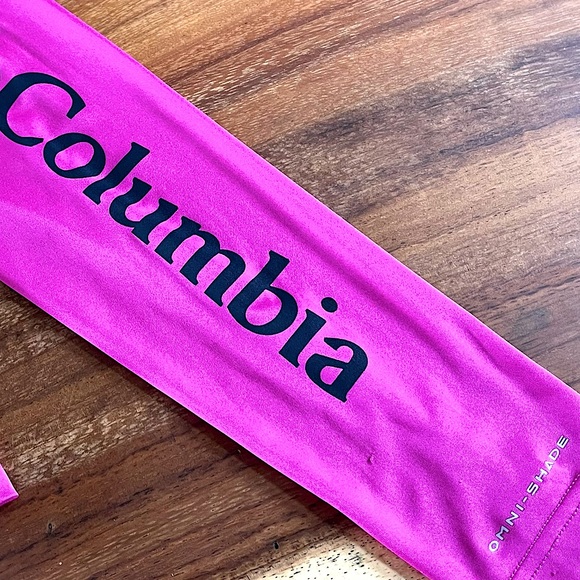 Columbia Omni-Shade Long Sleeve Top Pink Black Women’s Sz S Outdoors Layering - Picture 2 of 6